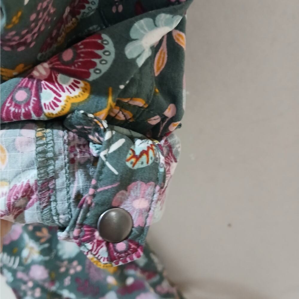 DULUTH TRADING Heirloom Gardening Bib Overalls XXS 31 NWT Fir Butterfly Floral - Picture 4 of 13